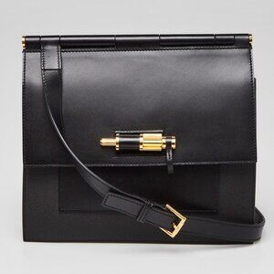 Hermes 24cm Black Epsom Leather Gold Plated Sacabar Bag